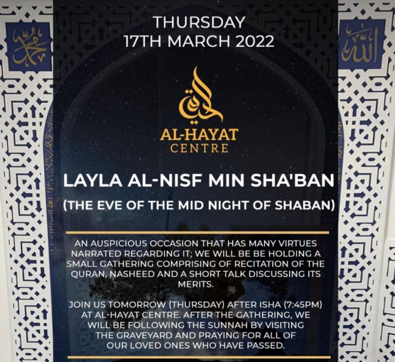 Remembrance on Layla al-nisf min Sha’ban